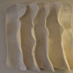 Wollen lamellen wandkleed