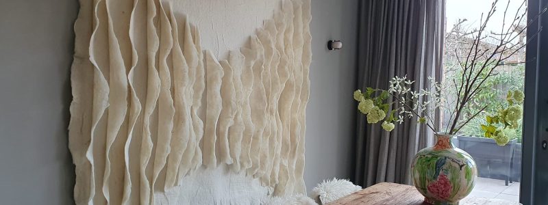 Lamellen wandkleed, opdracht, 200 x 160 cm