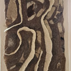 Wandkleed abstract bruin