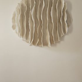 Lamellen wandkleed crème rond