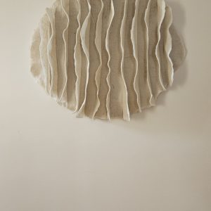 Lamellen wandkleed crème rond