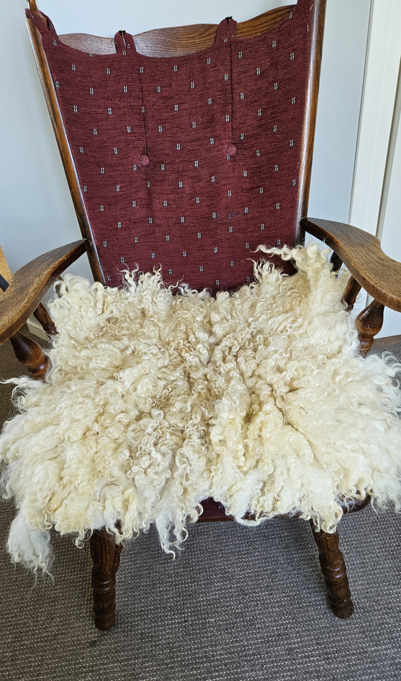 Crème krulvacht, 60 x 50 cm - Image 2